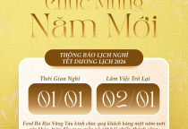 FORD BÀ RỊA VŨNG TÀU THÔNG BÁO LỊCH NGHỈ TẾT DƯƠNG LỊCH 2026