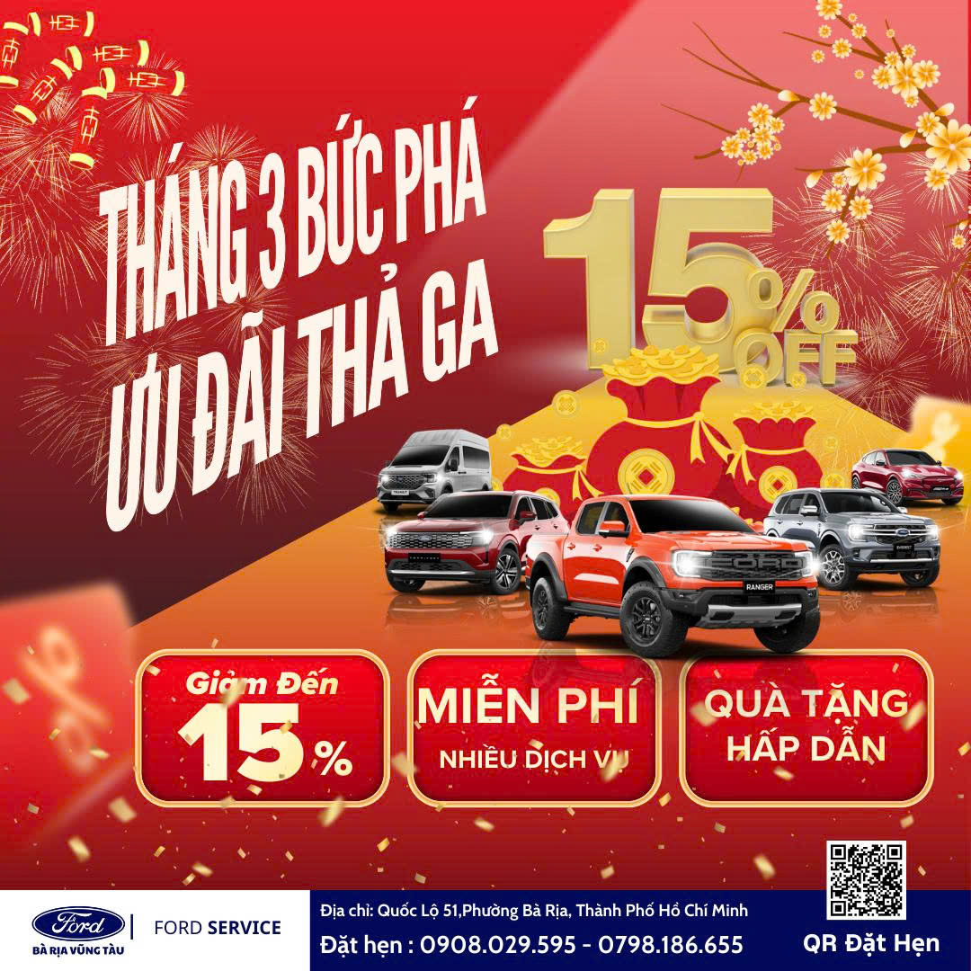 THÁNG 3 BỨT PHÁ – ƯU ĐÃI THẢ GA TẠI FORD BÀ RỊA VŨNG TÀU